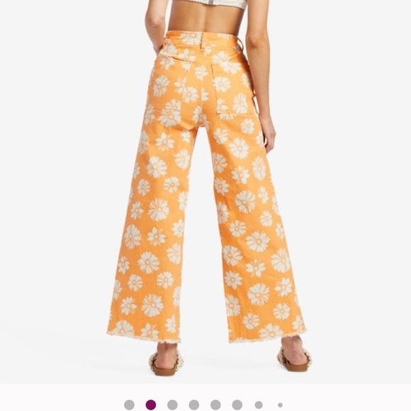 Billabong Orange Floral High Waist Jeans - Picture 2 of 5
